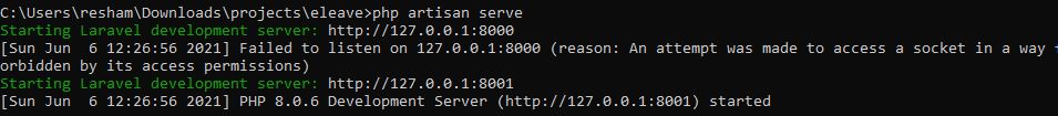 PHP Artisan Serve